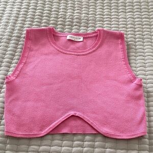 Vestique Bright Pink Knit Sleeveless Top